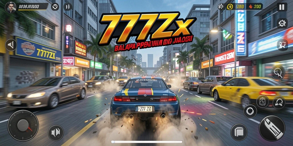 Tampilan gameplay Racing yang intens dan mendebarkan.