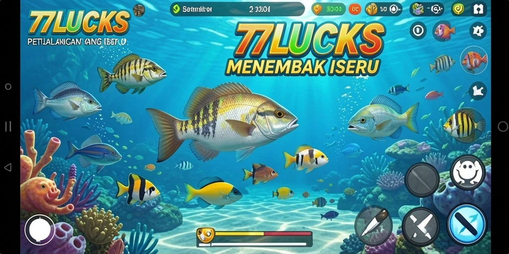 Tangkapan layar menunjukkan aksi seru dalam game Tembak Ikan.