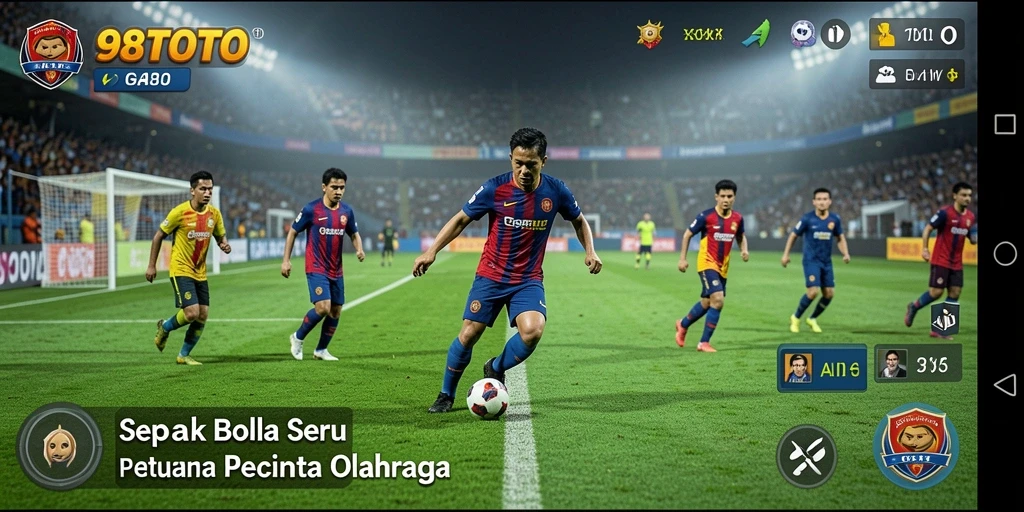 Gameplay seru dalam 98TOTO, nikmati keseruan sepak bola.