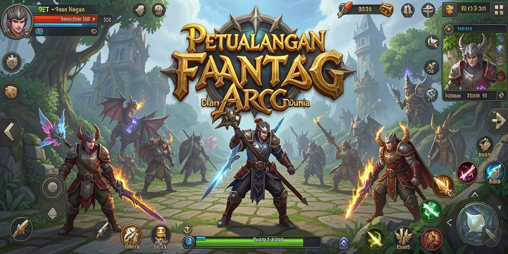 Screenshot gameplay 9ET menunjukkan petualangan seru dalam dunia fantasi.