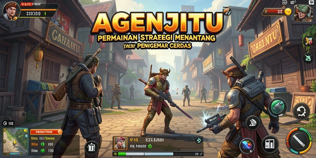Tangkapan layar utama AGENJITU menunjukkan gameplay strategi yang seru.