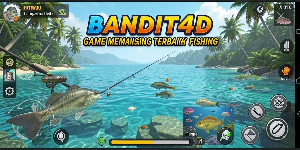 Screenshot utama BANDIT4D dengan tampilan gameplay memancing yang seru.
