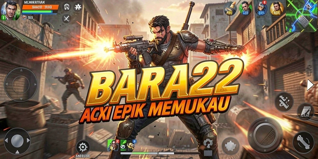 Tampilan gameplay seru dari BARA22 yang penuh aksi.