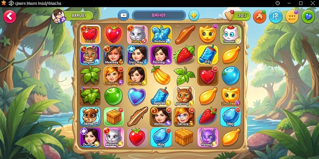 Tangkapan layar gameplay BARU01 dengan tantangan Match-3 yang menarik.