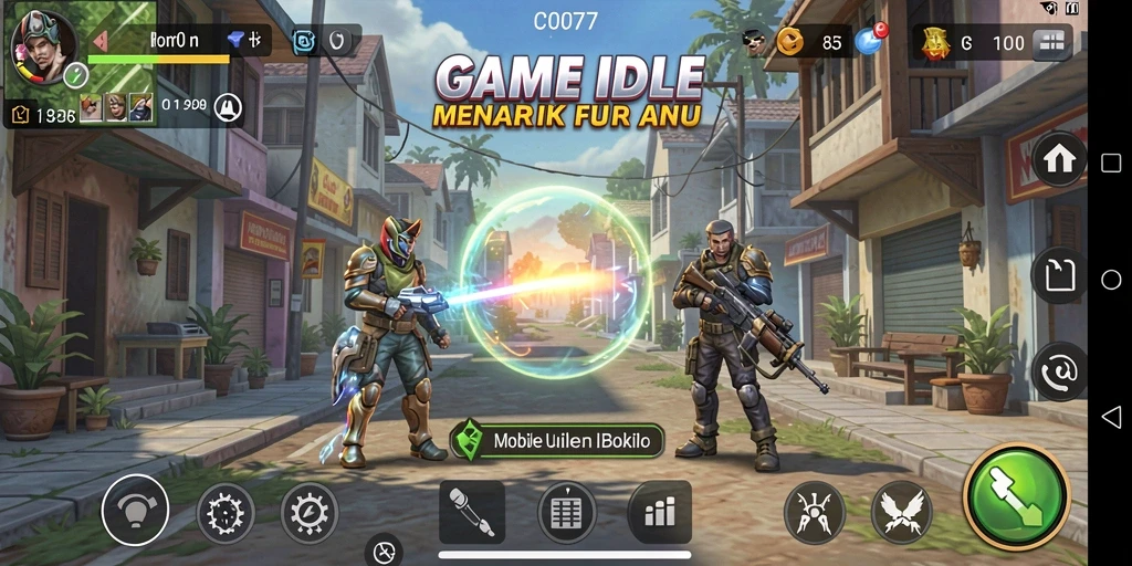 Tampilan gameplay C0077 yang menarik dan penuh warna.