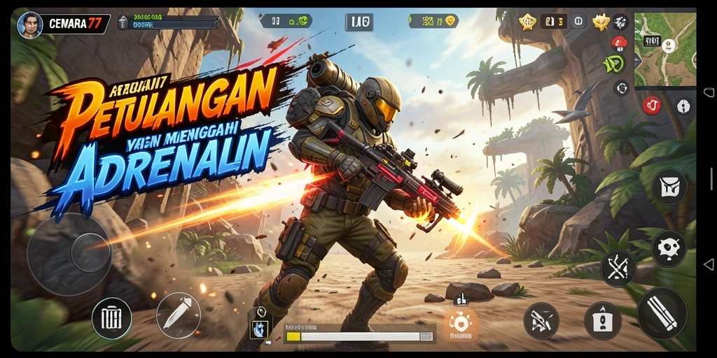 Tampilan gameplay seru dan mendebarkan dari CEMARA77.