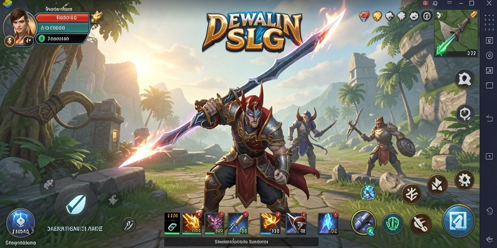 Tampak gameplay DEWALIN dengan strategi dan pertarungan yang mendebarkan.