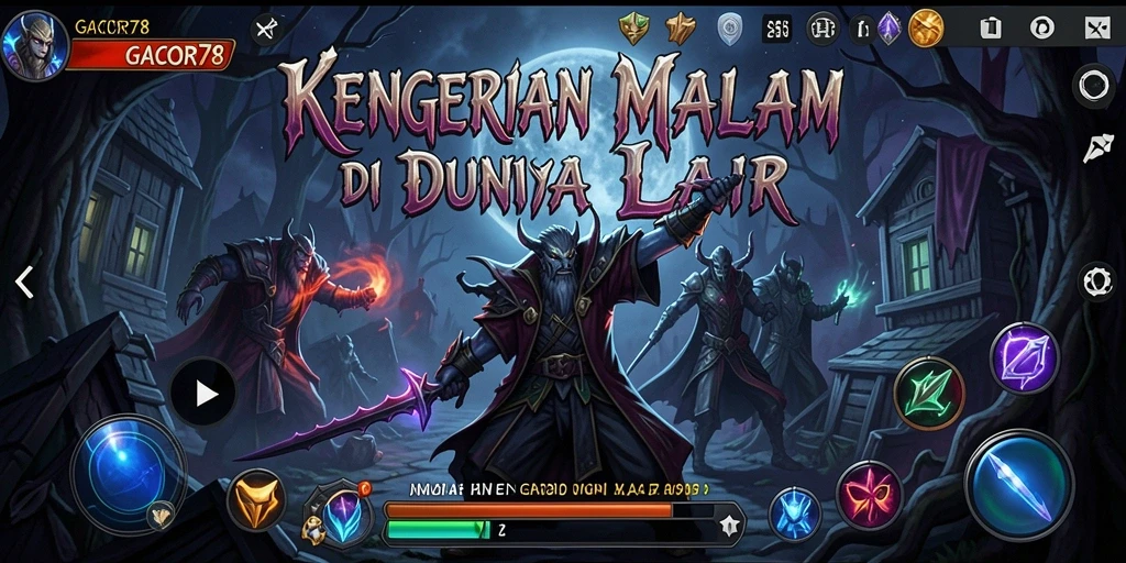 Screenshot GACOR78 menampilkan suasana menakutkan dengan makhluk menyeramkan.
