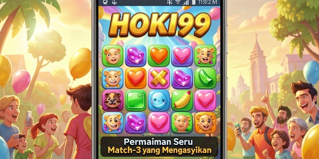 Tampilan gameplay seru HOKI99 dengan karakter warna-warni yang menyenangkan.