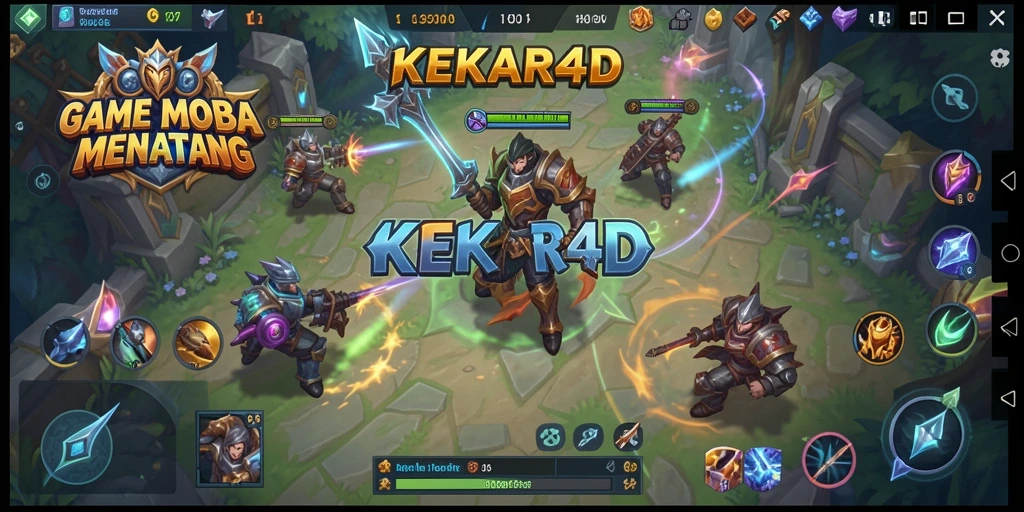 Tampilan gameplay seru dari KEKAR4D dengan aksi MOBA.
