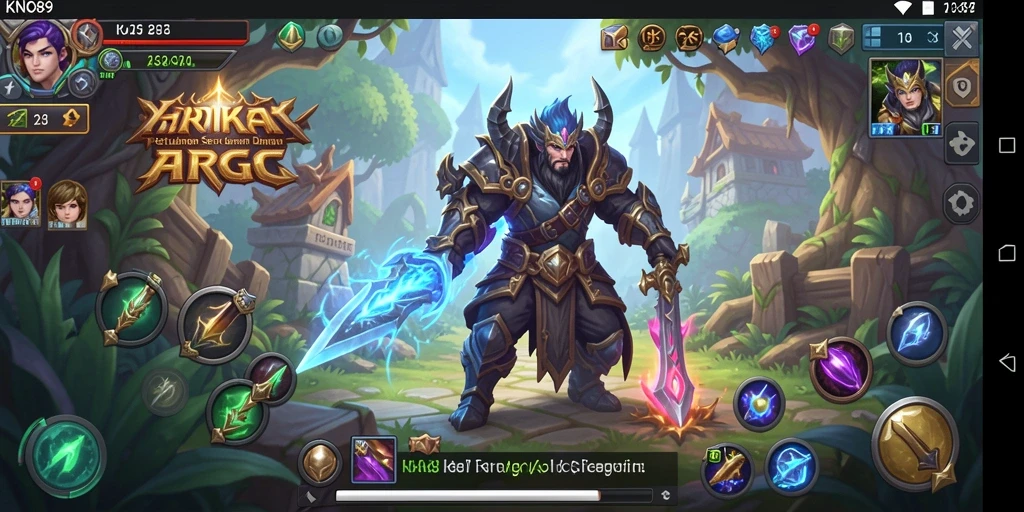 Screenshot menampilkan pertarungan epik dalam KNO89 di dunia ARPG.