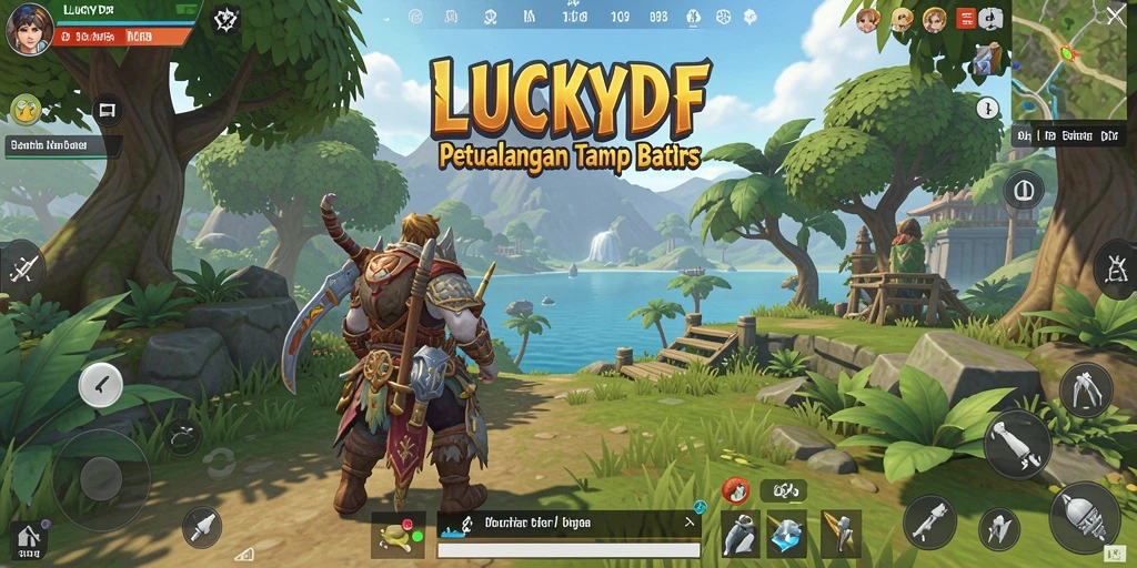 Tampilan gameplay LUCKYDF di dunia terbuka yang menakjubkan.