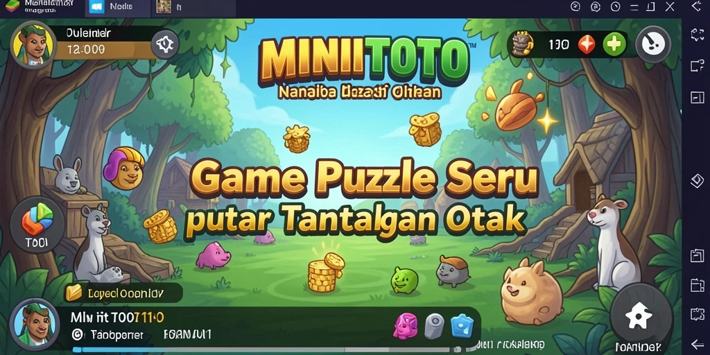 Screenshot gameplay MINITOTO menampilkan teka-teki yang penuh warna dan menantang.