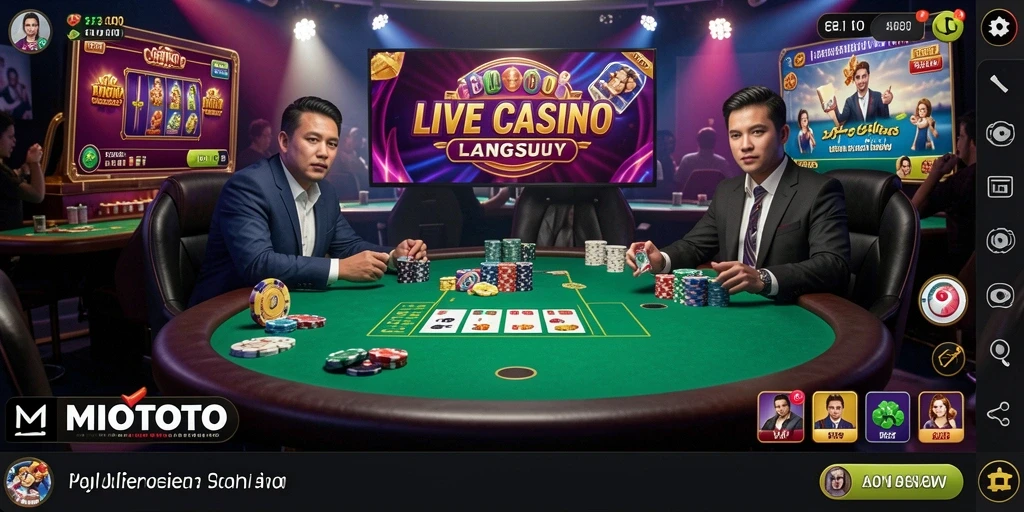 Tampilan antarmuka MIOTOTO yang memukau saat bermain Live Casino.
