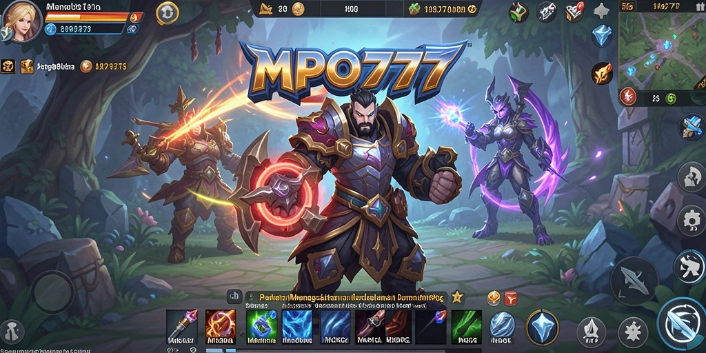 Screenshot menampilkan pertempuran epik dalam dunia MMORPG MPO777.