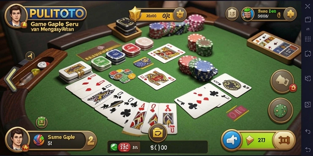 Screenshot gameplay Gaple PULITOTO yang seru dan interaktif.