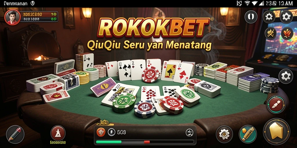 Screenshot gameplay ROKOKBET menampilkan suasana kompetitif QiuQiu.