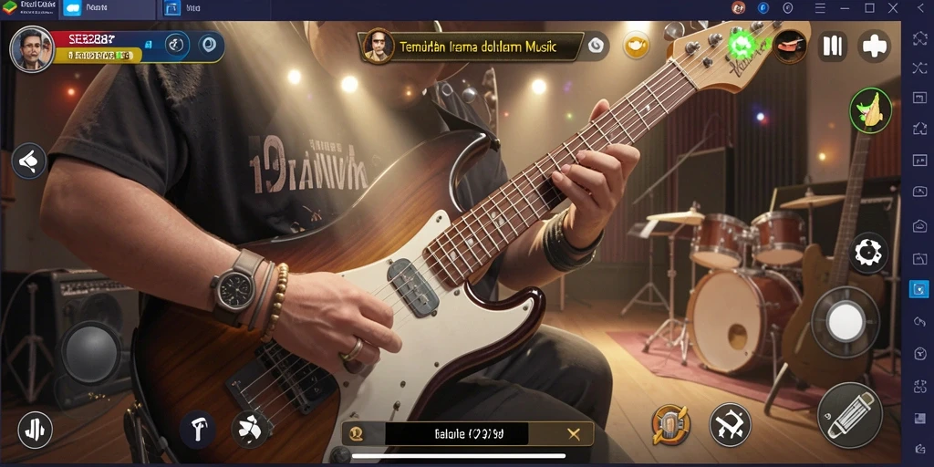 Tampilan gameplay menarik dengan irama musik.