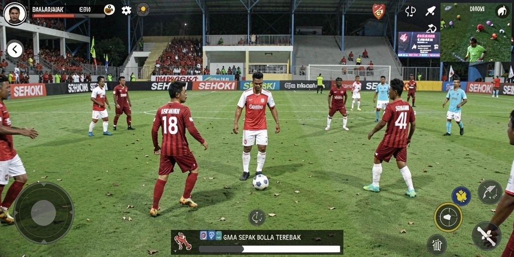 Tampilan gameplay mendebarkan dari game sepak bola SEHOKI.