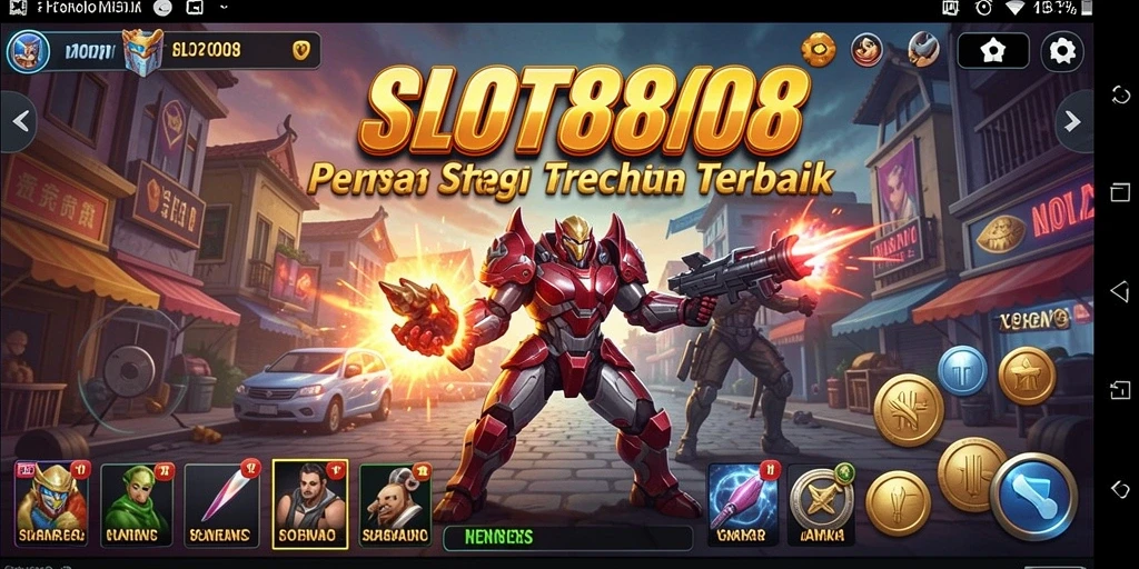 Tangkapan layar dari gameplay menegangkan dalam SLOT8808.