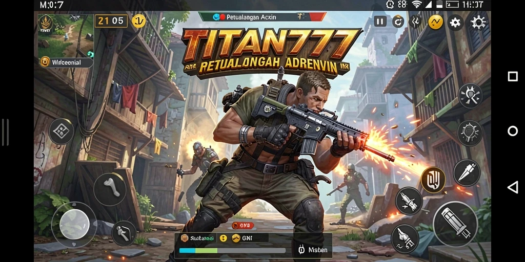 Tampilan gameplay <strong>TITAN777</strong> yang intens dan mendebarkan dalam aksi.